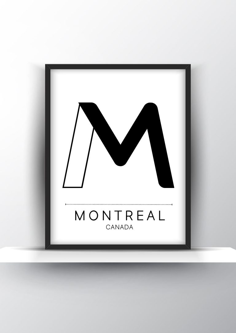 Montreal Cursive Montreal City Typography Printable Wall Art - City Print Wall Art ...
