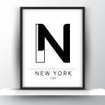 New York City Typography Printable Wall Art - City Print Wall Art - Home Decor - Digital Download