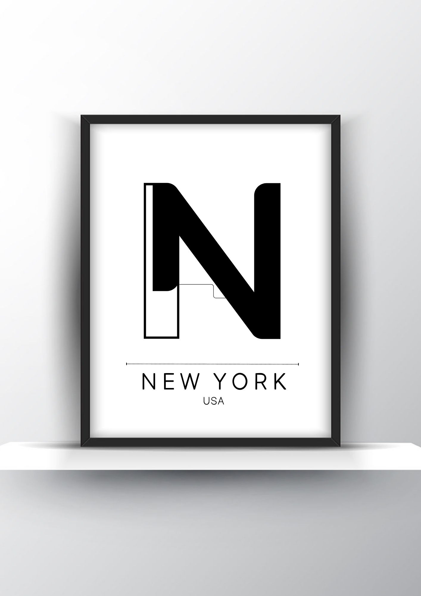 New York City Typography Printable Wall Art - City Print Wall Art - Home Decor - Digital Download