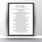 On Children Poem by Khalil Gibran - Home Decor - Digital Download
