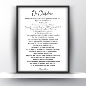 On Children Poem by Khalil Gibran Printable Wall Art