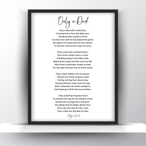 Only a Dad Poem by Edgar Guest Printable Wall Art