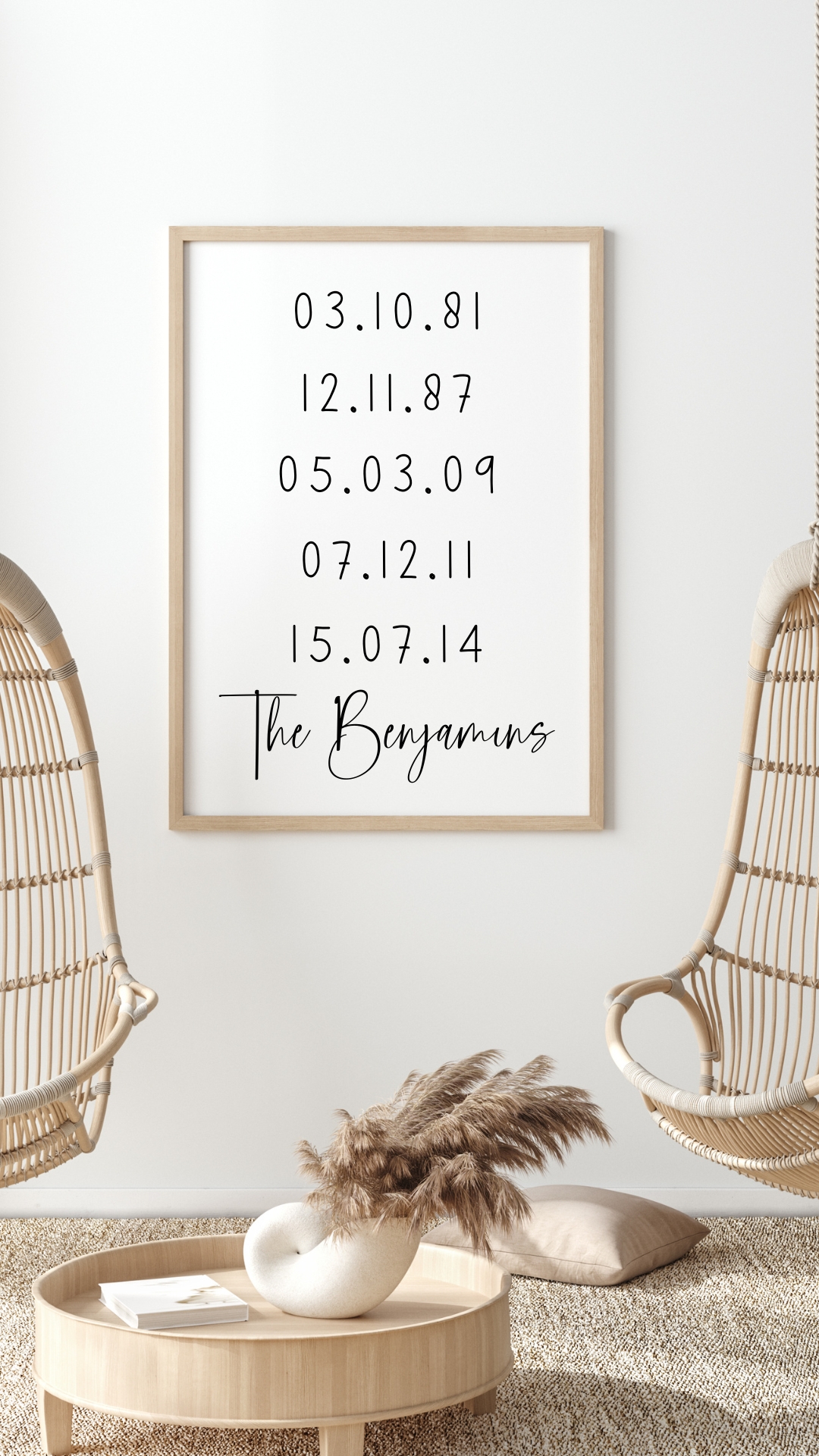 Personalized Family Birth Date Printable Wall Art Gift