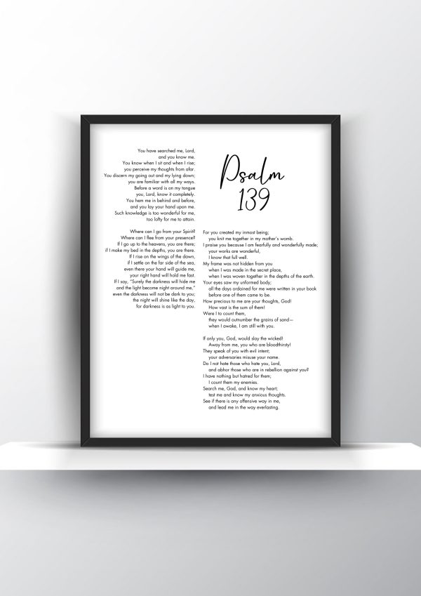 Psalm 139 Printable Wall Art - Christian Wall Art - Home Decor - Digital Download