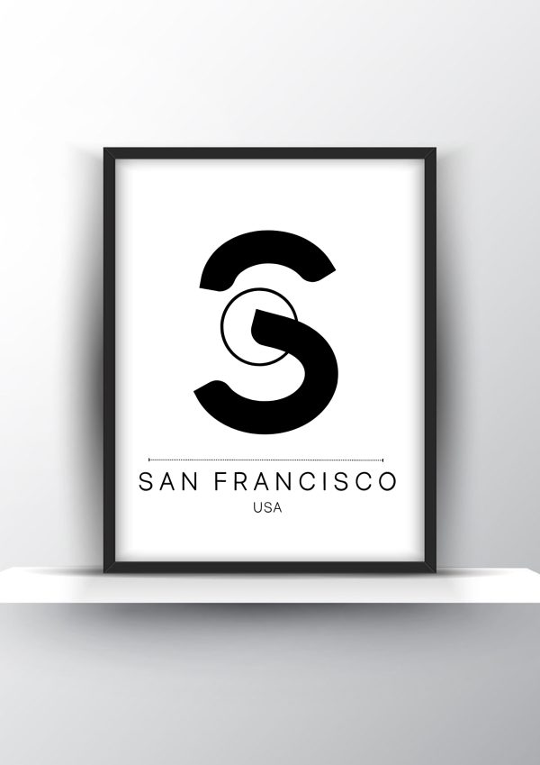 San Francisco City Typography Printable Wall Art - City Print Wall Art - Home Decor - Digital Download