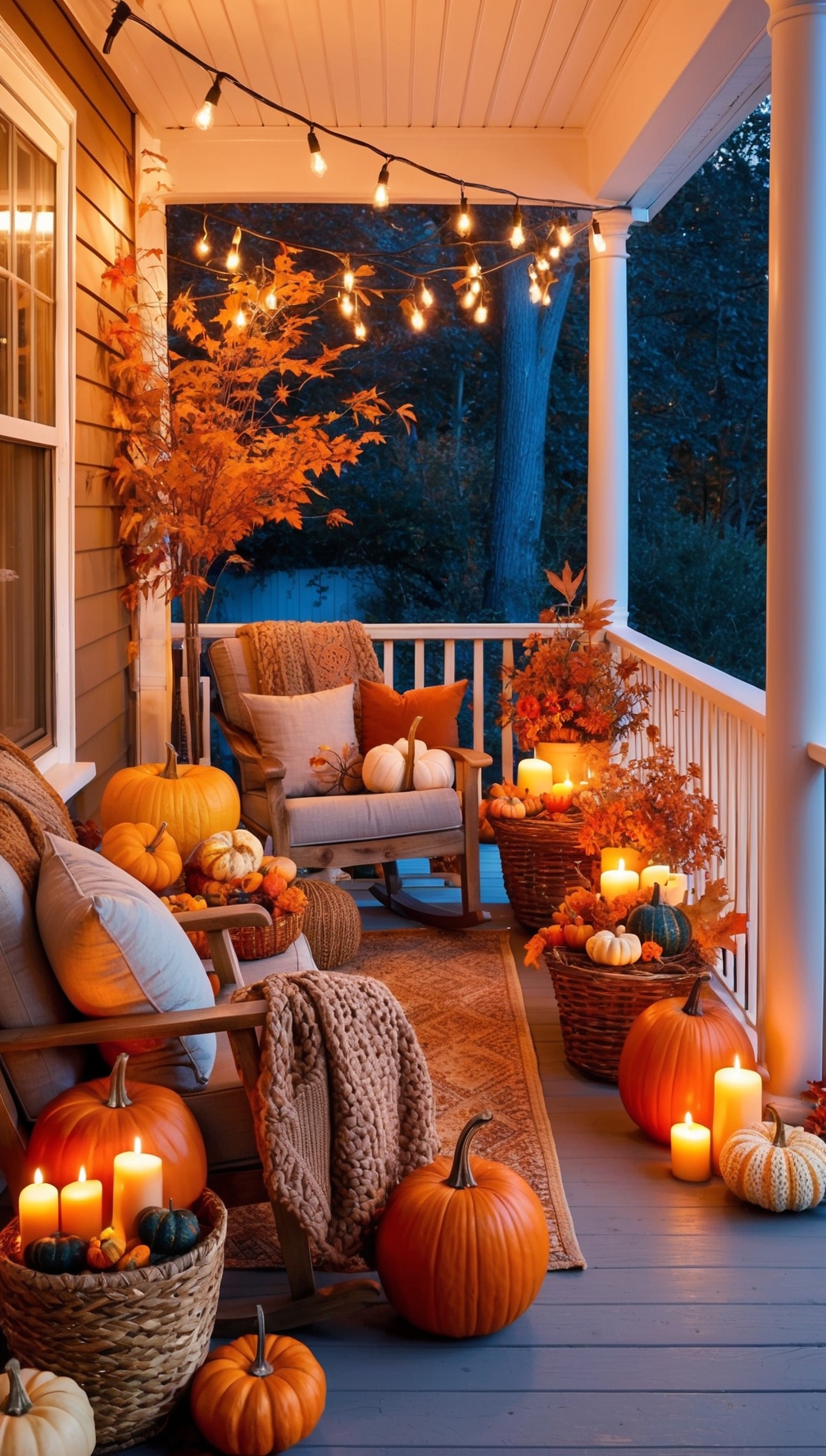 Small Front Porch Fall Decorating Ideas