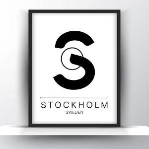 Stockholm City Typography Printable Wall Art – City Print Wall Art