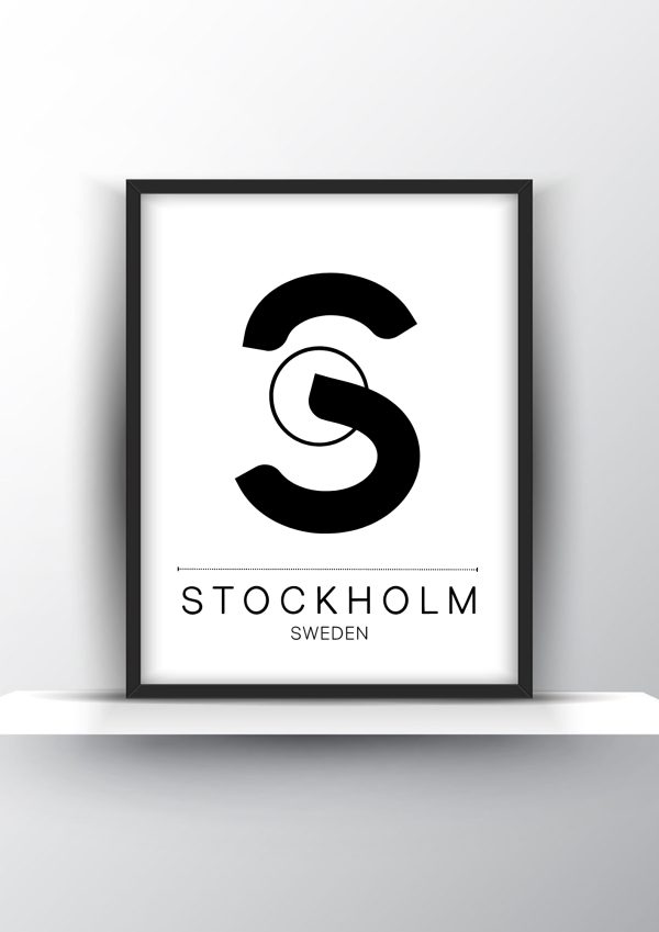 Stockholm City Typography Printable Wall Art - City Print Wall Art - Home Decor - Digital Download