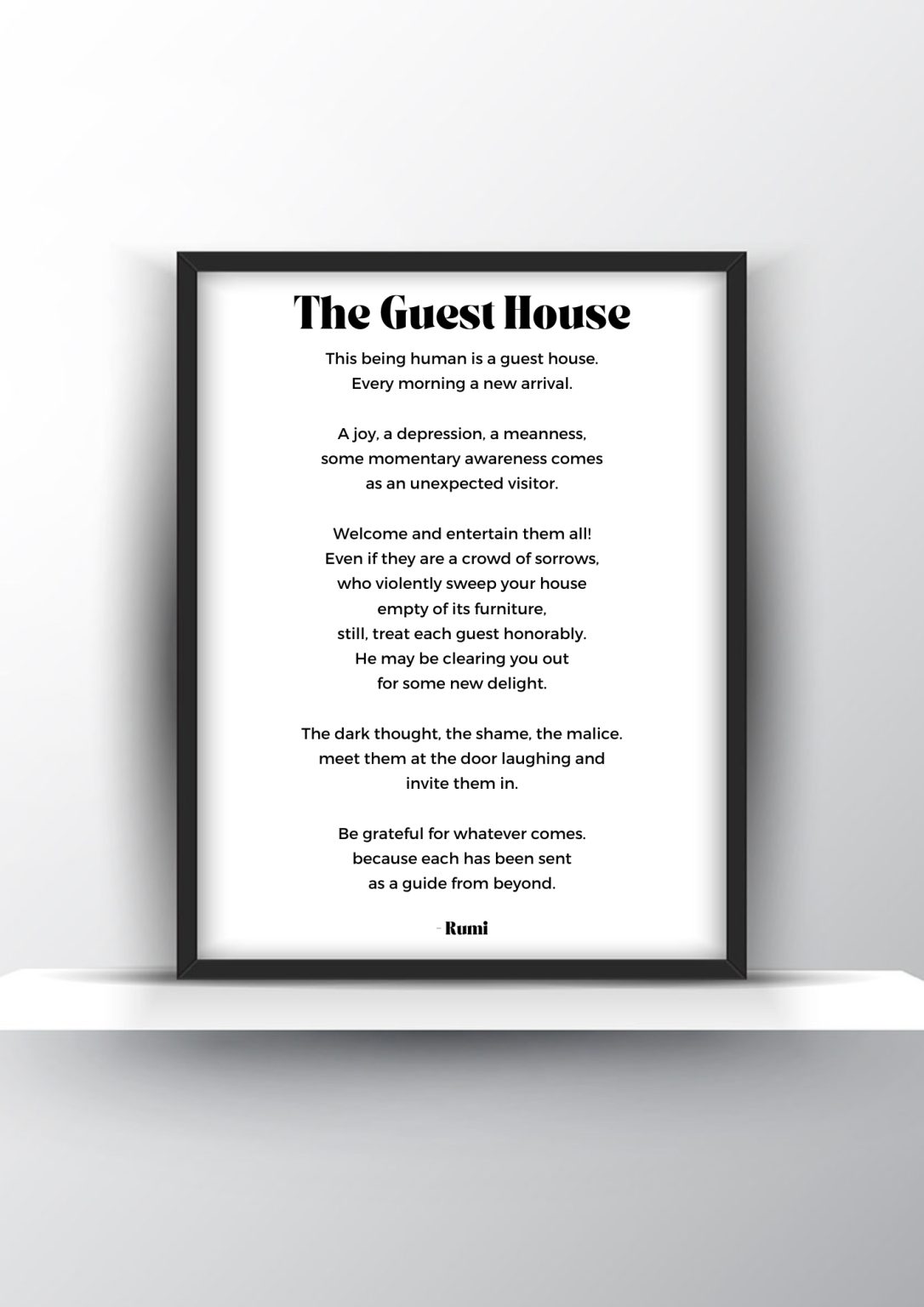 The Guest House Poem by Rumi Printable Wall Art - Shark Printables