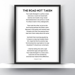 The Road Not Taken Poem by Robert Frost Printable Wall Art