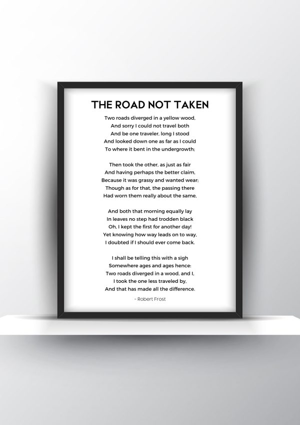 The Road Not Taken Poem by Robert Frost - Home Decor - Digital Download