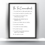 The Ten Commandments Printable Wall Art - Christian Wall Art - Home Decor - Digital Download