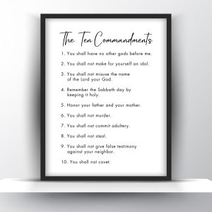 The Ten Commandments Printable Wall Art – Christian Wall Art