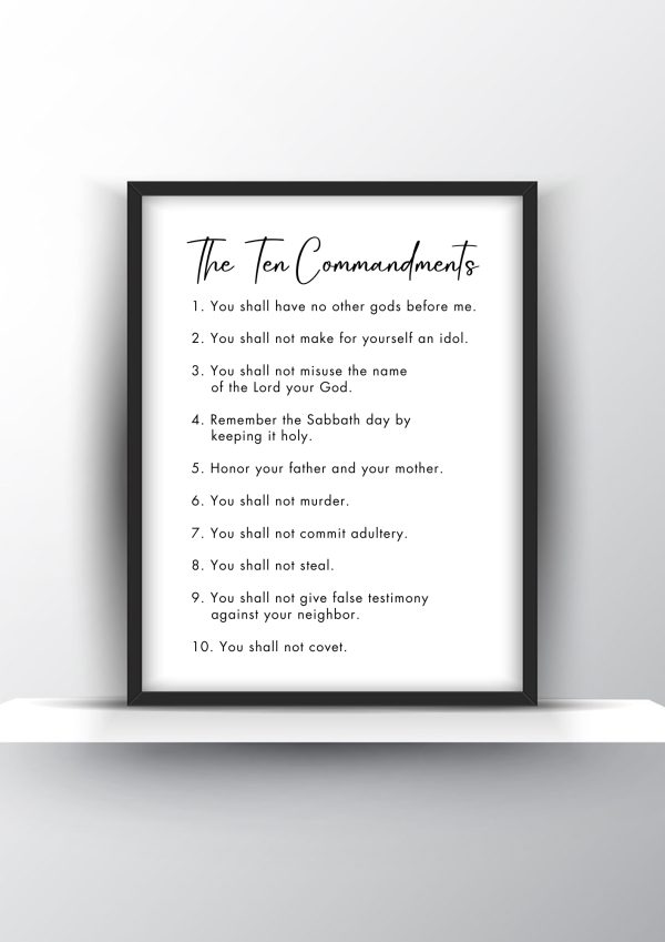 The Ten Commandments Printable Wall Art - Christian Wall Art - Home Decor - Digital Download