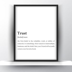 Trust Funny Definition Printable Wall Art