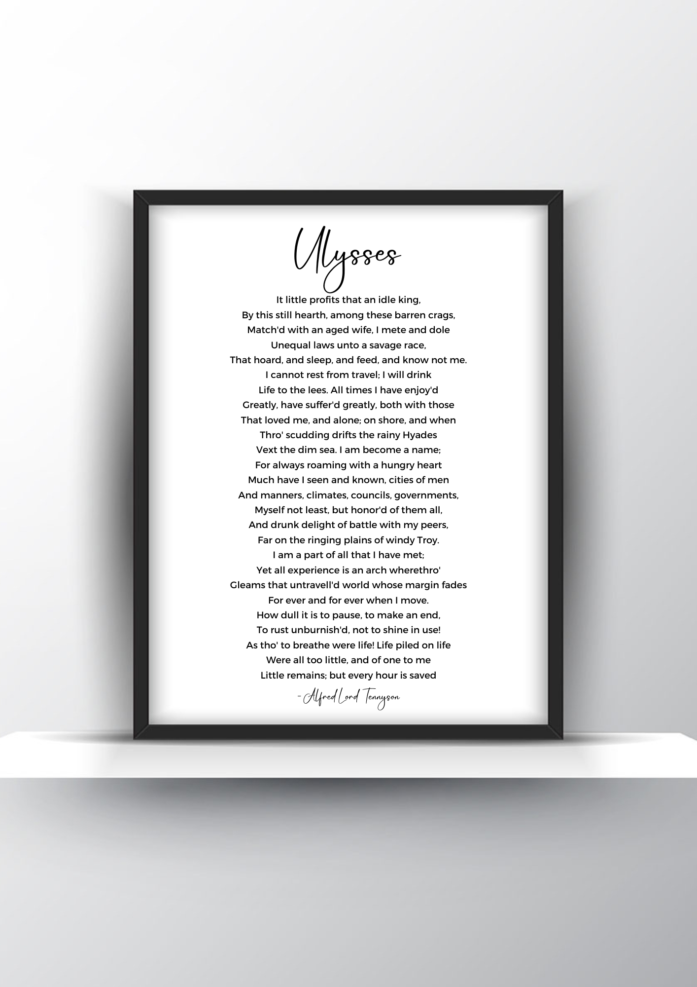 Ulysses Poem by Alfred Lord Tennyson - Home Decor - Digital Download