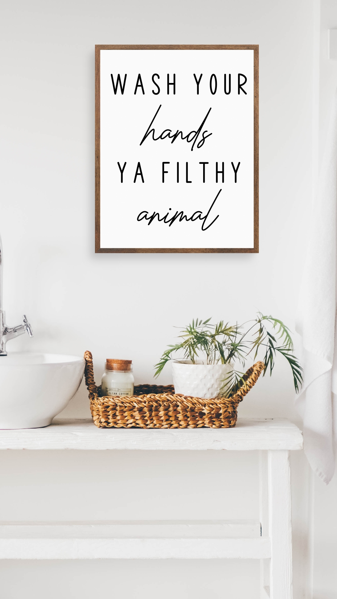 Wash Your Hands Ya Filthy Animal Funny Bathroom Wall Art