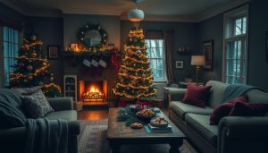 Cozy Moody Christmas Living Room Ideas for Holidays