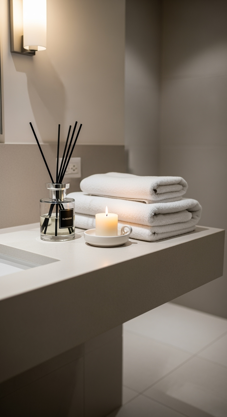A stylish, minimalist bathroom
